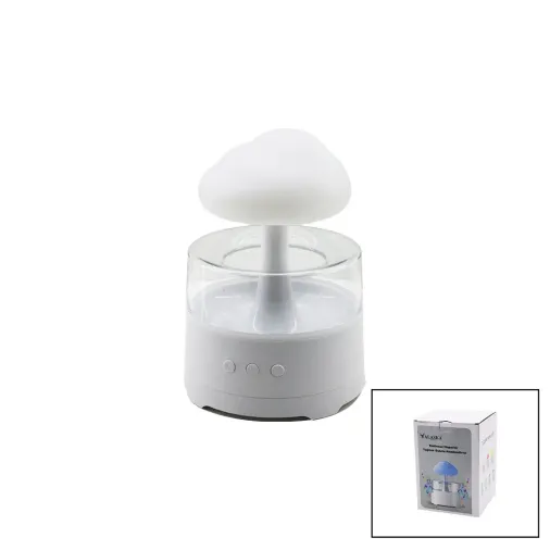 YAĞMUR BULUTU - BT SPEKAER HOPARLÖR 300ML USB ŞARJLI - RENKLİ LEDLİ IŞIK - KUMANDALI HAVA NEMLENDİRİCİ BUHAR MAKİNE - KOKU GİDERİCİ (4745)