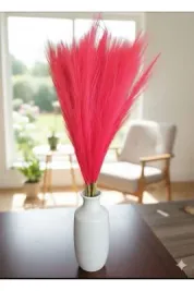 yapay çiçek evi 5 Adet Kırmızı Pampas Ev Dekor Vazo Süsü 70 Cm