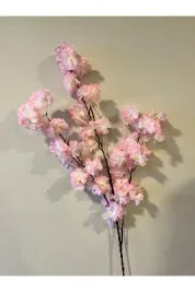 yapay çiçek evi A Kalite Çift Kat 120 Yapraklı Bahar Dalı Japon Kiraz Çiçeği 90 Cm AÇIK PEMBE Renk