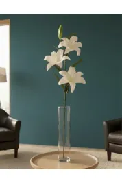 YASİMA Yapay 3 Başlı Beyaz Lilyum Zambak 100 Cm Ev Dekorasyon Önerisi