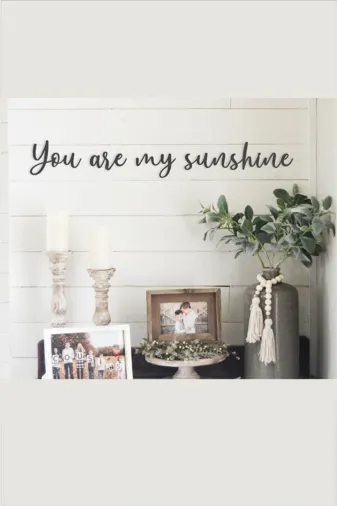 yekeatolye YD015 You Are My Sunshine Ahşap Duvar Yazısı