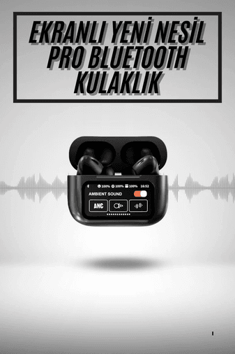 Yeni Nesil ANC Özellikli Çağrı Cevaplayan Dokunmatik Ekranlı Bluetooth Kulaklık Siyah