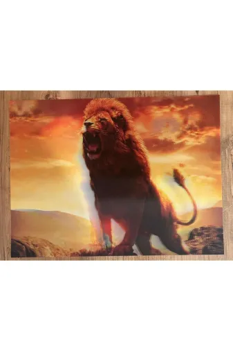 Yerli TYCAD3678F7E49F21AFF65B00 3 Boyutlu Aslan Tablosu