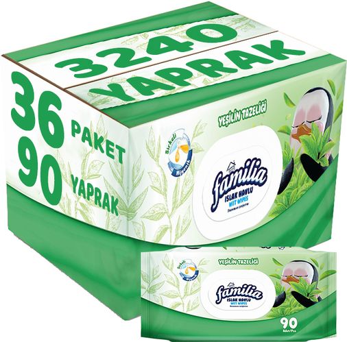 Yeşil Taze Mendil 90 Yaprak 36 Li Set 3240 Yaprak