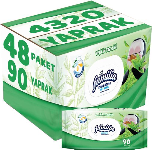 Yeşil Taze Mendil 90 Yaprak 48 Li Set 4320 Yaprak