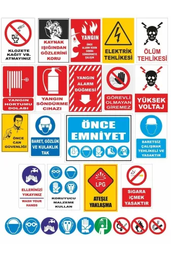 YGNPLUS işgvnliketkc Şantiye İş Güvenliği Etiketi 27 Parça