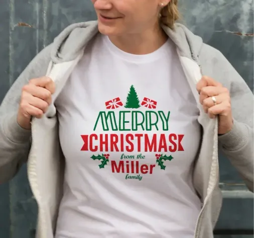 Yılbaşı Merry Christmas Miller Baskılı Oversize Bisiklet Yaka T-shirt - Beyaz - M - Beyaz