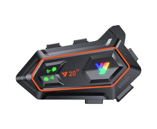 YNT İthalat 55EM-EM-Y20 2X Y20 2X 1000M Telsiz Mesafeli 2 Kişi Bağlantılı Bluetooth Kask Kulaklık Fenerli İntercom