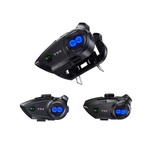 YNT İthalat 55EM-EM-Y5X Y5X Rgb Işıklı Intercom 5 Kişi Bağlantılı 1000Mah Motosiklet Bluetooth Kulaklık Seti