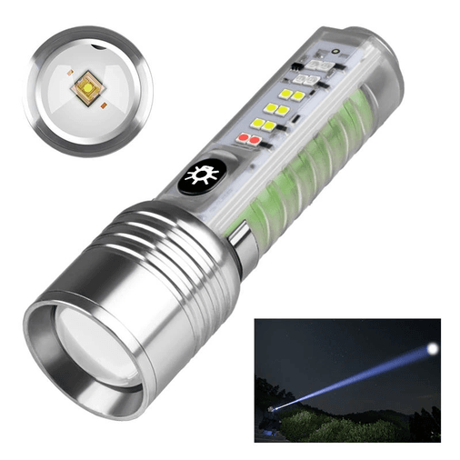 YNT İthalat AH-AVH-967 Profesyonel Tg Led Güçlü 8 Modlu Type-C 1000 Lümen Polis Çakarlı Şarjlı El Feneri