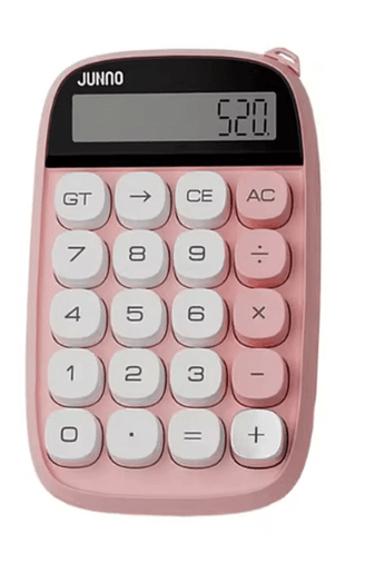 YNT İthalat EM-pembe545 Sevimli Kare Tuşlu 10 Haneli Ldc Ekran Hesap Makinası Pembe