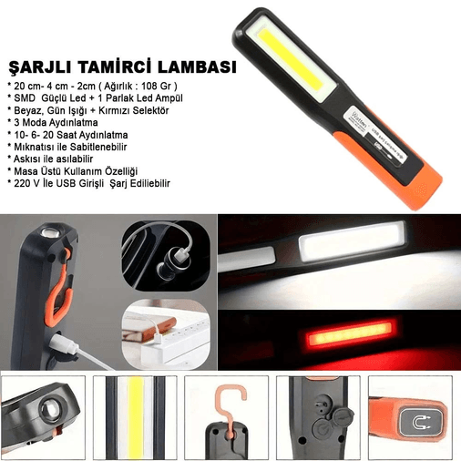 YNT İthalat GF-GUVF-566 Şarjlı Tamirci Lambası  Wt-297
