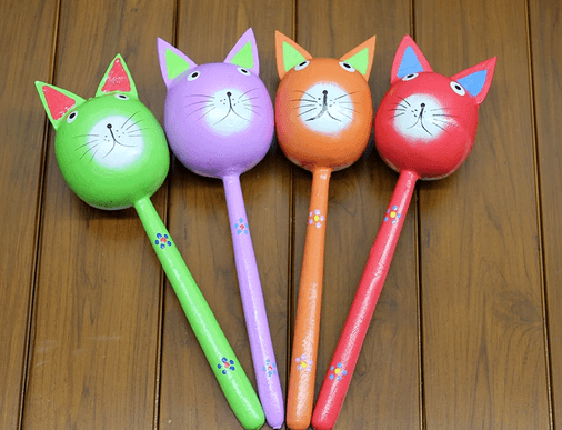 YNT İthalat KH-311220275 Ahşap Kedi Marakas Tekli Polos:29