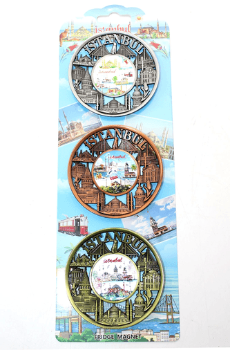 YNT İthalat KH-ALK2891 İstanbul Temalı Metal Magnet 3'lü Set Alk2891