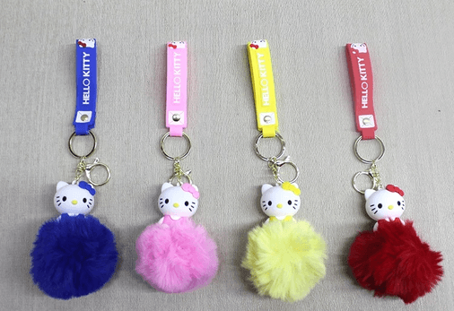 YNT İthalat KH-ALK4247 Ponponlu Hello Kitty Anahtarlık Alk4247