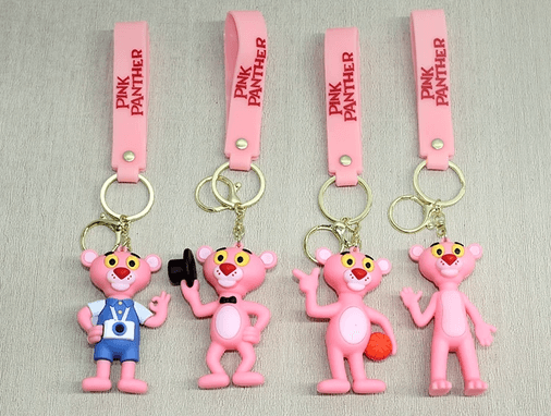 YNT İthalat KH-ALK4271 Pembe Panter Silikon Anahtarlık Alk4271
