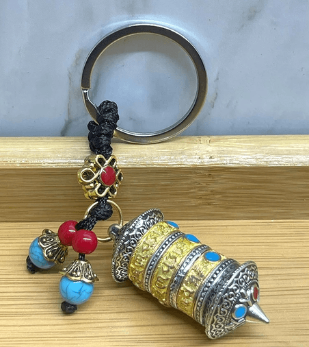 YNT İthalat KH-ALK4462 Metal Tibet Dua Çarkı Anahtarlık Alk4462