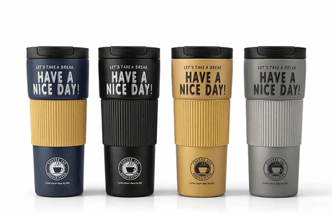 YNT İthalat KH-ALK4624 600 Ml Have A Nice Day" 600 Ml Çift Katmanlı Paslanmaz Çelik Termos Mug Alk4624