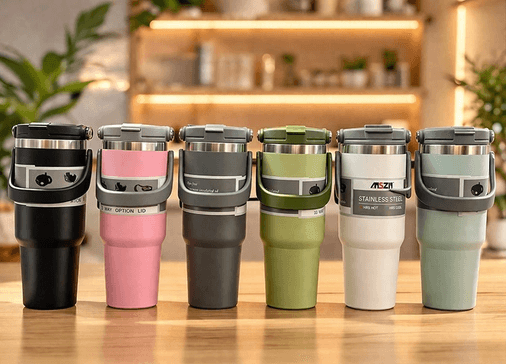 YNT İthalat KH-ALK4628 700 Ml Taşıma Kulplu Paslanmaz Çelik Termos Mug - Vakumlu Isı Yalıtımlı Bardak Alk4628