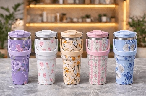 YNT İthalat KH-ALK4630 900 Ml Taşıma Kulplu Paslanmaz Çelik Termos Mug - Vakumlu Isı Yalıtımlı Bardak Alk4630