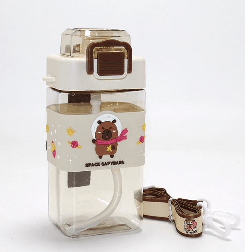 YNT İthalat KH-ALK4651 Kapibara (Capybara) Desenli Pipetli Çocuk Matarası Alk4651