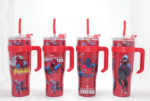 YNT İthalat KH-ALK4713 Sevimli Spiderman Pipetli Termos & Suluk Alk4713