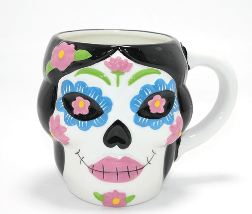 YNT İthalat KH-ALK4893 Day Of The Dead Şeker Kurukafa Tasarımlı 3D Seramik Kupa Bardak Alk4893