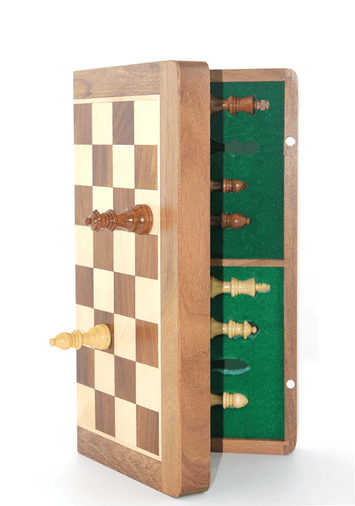 YNT İthalat KH-G224 Mıknatıs Taşlı Ahşap Katlanabilir Kutulu Satranç Oyunu 35 Cm G224