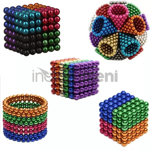 YNT İthalat RT-101 Renkli 216 Mıknatıs Neocube Mıknatıs 5Mm Neodyum
