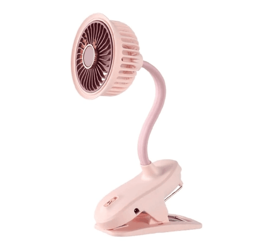 YNT İthalat RT-387 Taşınabilir Mini Klips Bebek Arabası Fanı, Fan Elektrikli Soğutma Hava Sirkülatöründe 360 Derece Dönebilen Klips