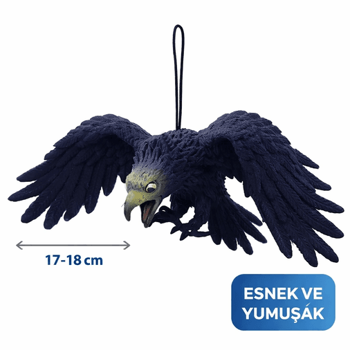 YNT İthalat SM-0743-SİYAH Asılabilir Lateks Kartal Dekor Süsü Siyah 17-18 Cm