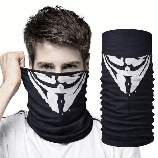 YNT İthalat SM-F085-4 Vendetta Maskesi Desenli Baf Bandana – Çok Amaçlı Yüz Boyunluk Bandana 4 No