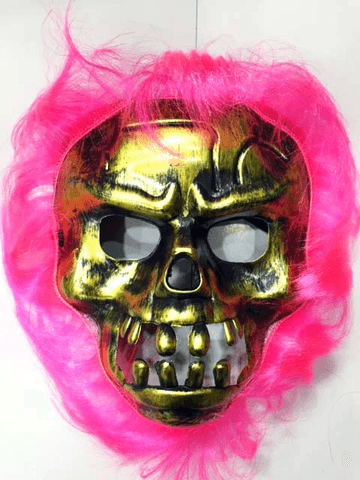 YNT İthalat SM-SMR-859-Pembe Saçlı Cadılar Bayramı Pembe Saçlı Maske