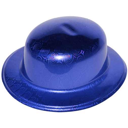 YNT İthalat SM-SMR-D249-MAVİ Mavi Renk Hologramlı Plastik Yuvarlak Melon 27X24 Cm