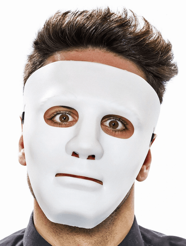 YNT İthalat SM-SMR-D348-BEYAZ Beyaz Renk Hip Hop Anonim Jabbawockeez Dans Maskesi 18X19 Cm