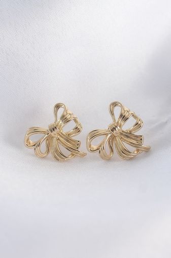 Youday Accessories BKP8944-BLNC Pirinç Gold Renk Fiyonk Küpe Altın 72711251