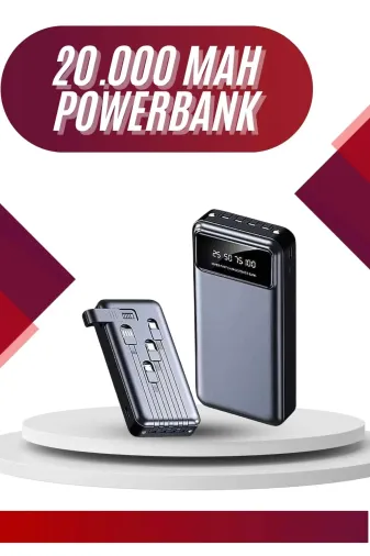 yusuftex B-FU7810TDKT8LS 4 Çıkışlı 20.000 Mah Powerbank Uzun Pil Ömürlü Taşınabilir