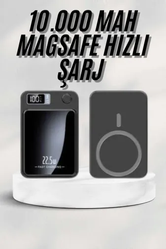 yusuftex B-I3N48XOX3QAPS Taşınabilir Şarj Magsafe Powerbank 10.000 Mah Hızlı Şarj Led Göstergeli Kablosuz
