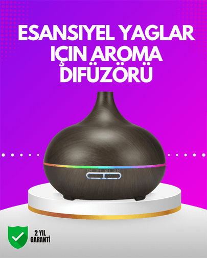 Zamanlayıcılı ve Otomatik Kapanmalı Aromaterapi Nemlendirici Difüzör
