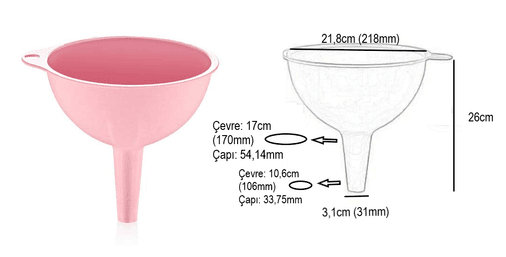 Zambak Plastik ZP246 Renkli Büyük Boy Huni 5 No