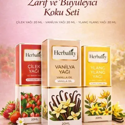 Zarif ve Büyüleyici Koku Seti (Çilek Yağı & Vanilya Yağı & Ylang Ylang Yağı)