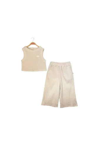 Zeyland QTEAE9AZDL-68 Kız Çocuk Bluz Pantalon Takım-Taş Çizgili