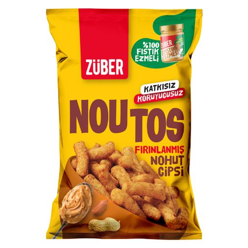 züber0055 Züber Noutos Nohut Cipsi %100 Fıstık Ezmeli 55Gr