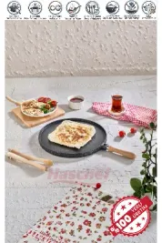 Zümrüt Döküm Yapışmaz Çift Taraflı Gözleme Tavası 34 Cm