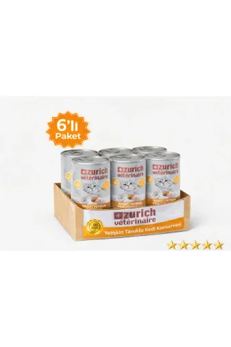 zurich veterinaire ST00032 Tavuklu Yetişkin Kedi Konservesi 415 Gr X 6’Lı Paket