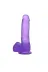 17,5 Cm Şeffaf Realistik Damarlı Vantuzlu Mor Dildo Penis 1