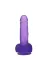 17,5 Cm Şeffaf Realistik Damarlı Vantuzlu Mor Dildo Penis 4