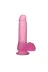 17,5 Cm Şeffaf Realistik Damarlı Vantuzlu Pembe Dildo Penis 1
