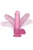 17,5 Cm Şeffaf Realistik Damarlı Vantuzlu Pembe Dildo Penis 2