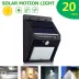 20 Ledli Hareket Sensörlü Dış Mekan Solar Lamba 3